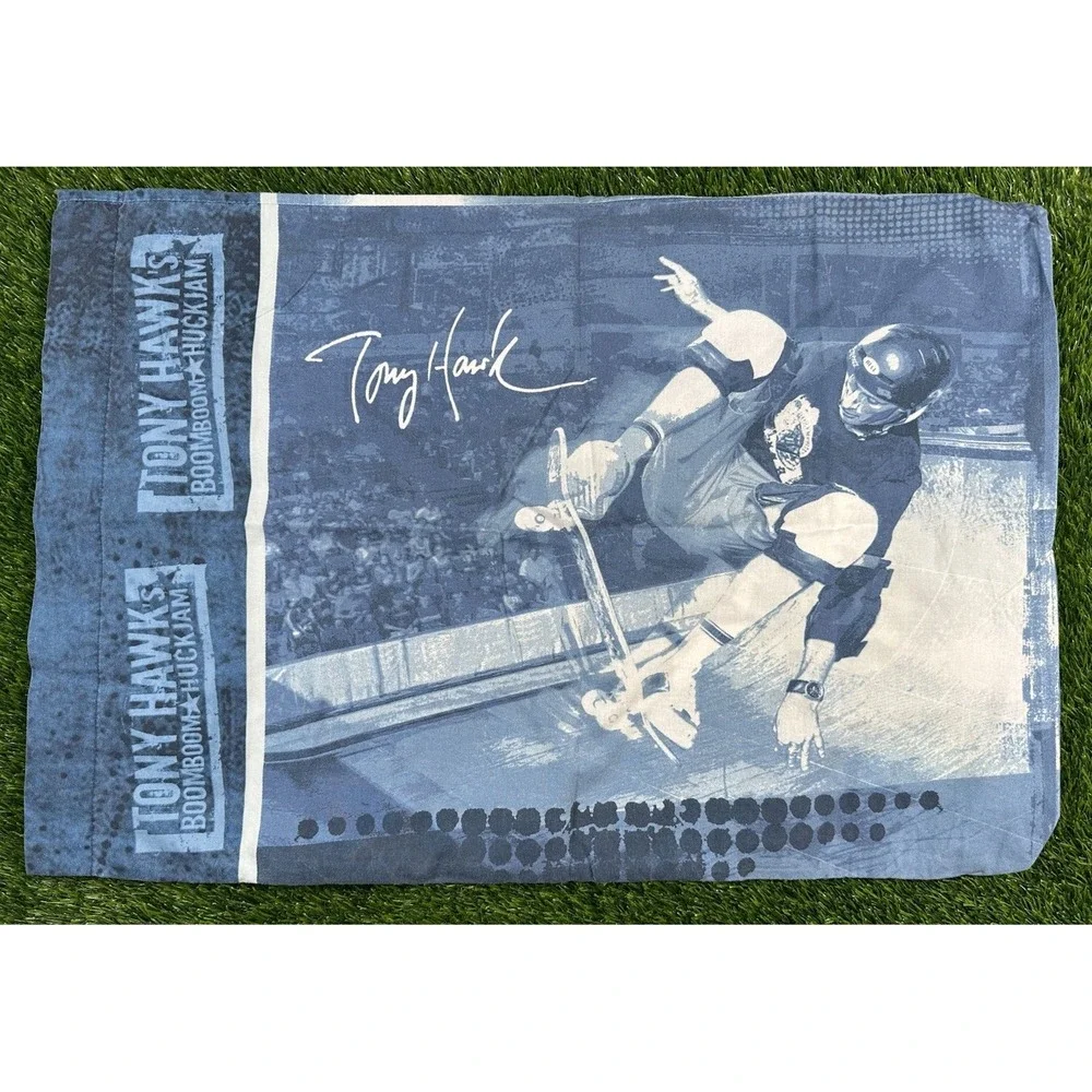 Vintage BoomBoom Huck Jam Tony Hawk Travis Pastrana Blanket &‎ Pillowcase RARE
